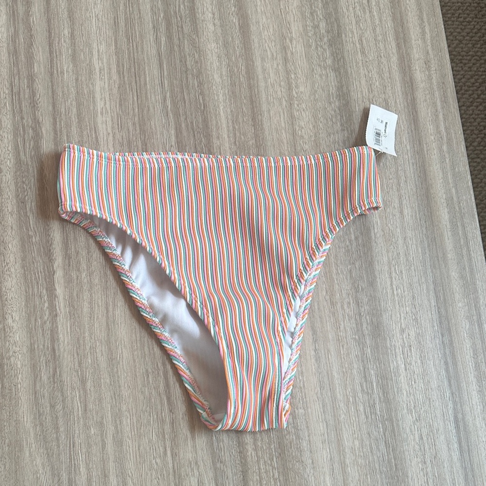 No Boundaries Multicolor Striped Swim Bikini Bottom